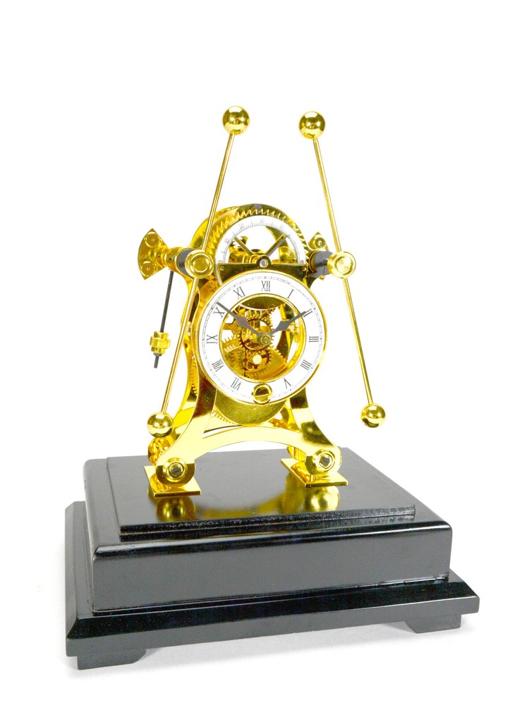 24K Harrison Style Grasshopper Escapement Double Pendulum Skeleton Sea Clock