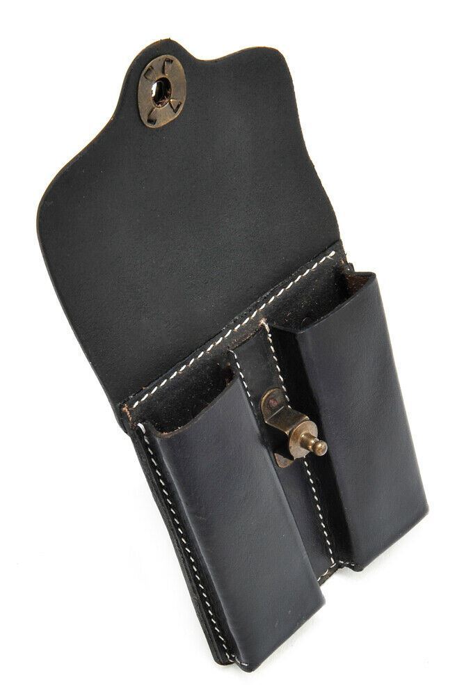 Black Leather .45 Double Magazine Pouch