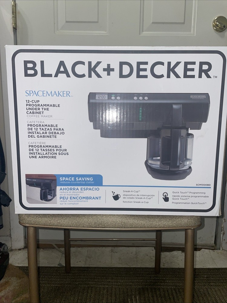 NEW Black & Decker SCM1000BD Spacemaker Programmable 12-Cup Coffeemaker, Black