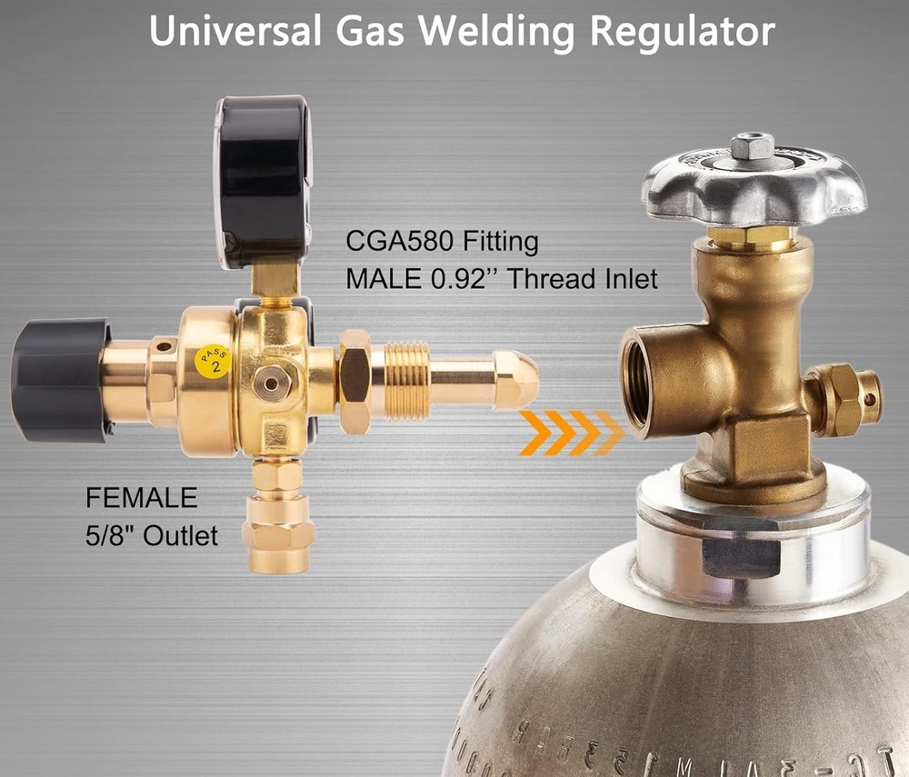 Versatile Welding Gas Regulator for Argon & CO2 - 0-4500 PSI Capability