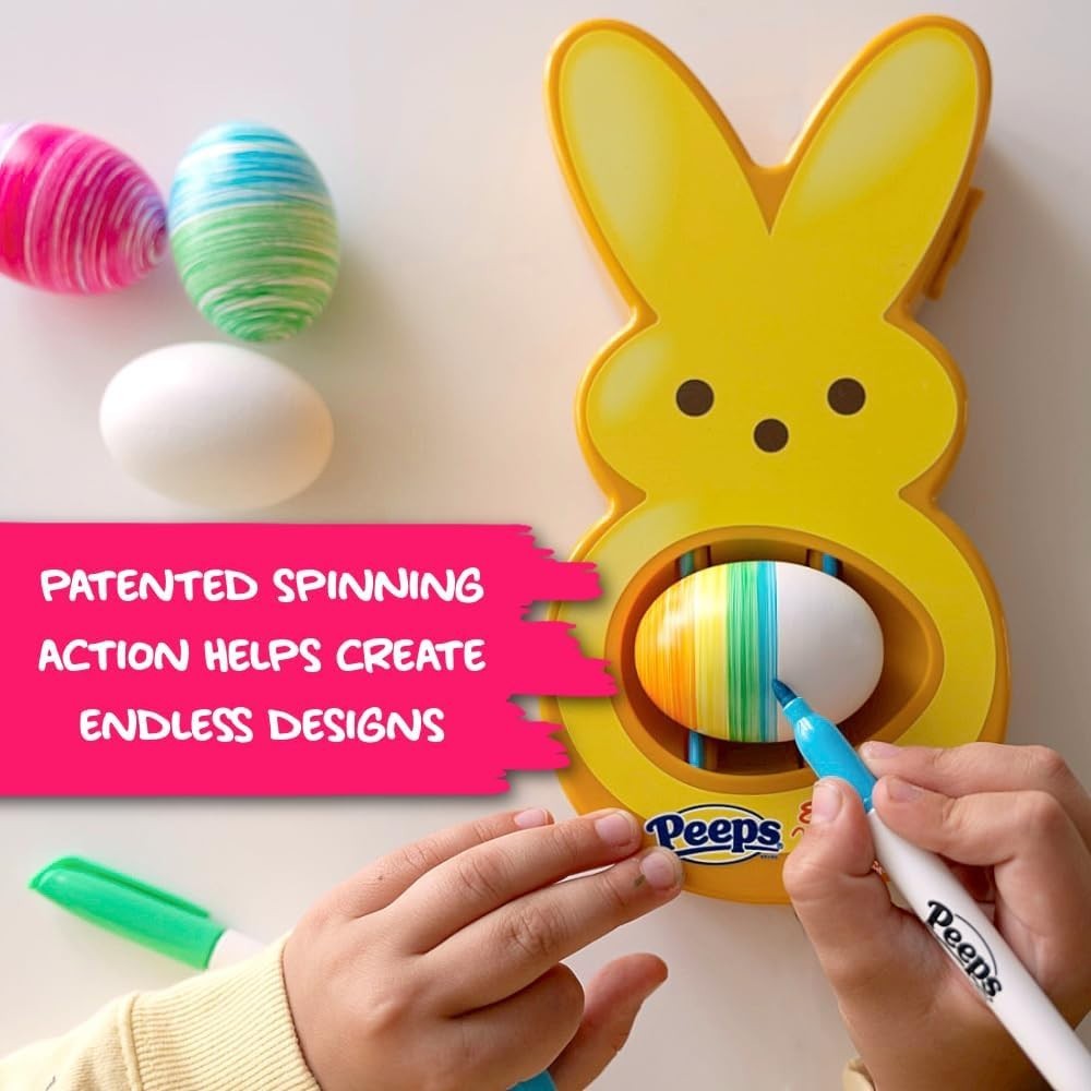 Creative Peeps Bunny Arts & Crafts Set - Egg Decorating Kit with Spinning Action