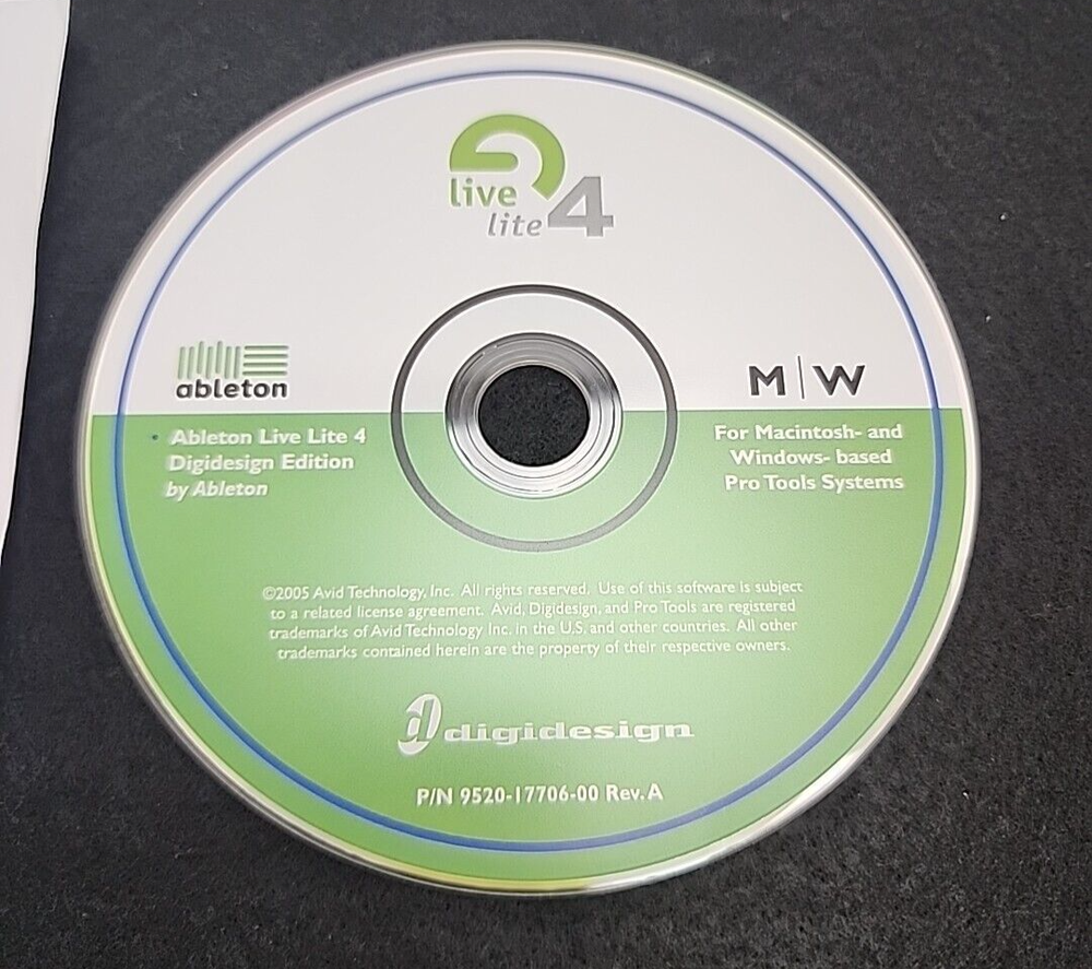 Digidesign ableton live lite 4 MAC & WIN. CD -- Disc Only