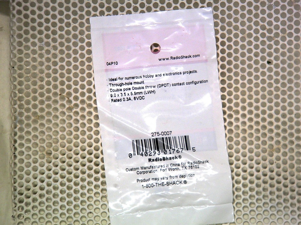 RadioShack DPDT 6VDC Slide Switch