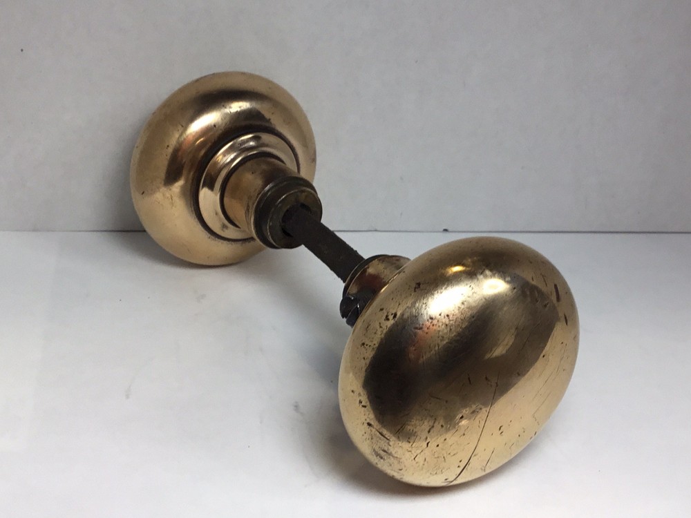 Vintage Solid Brass Door Handle Set … 2.25” Salvaged Hardware