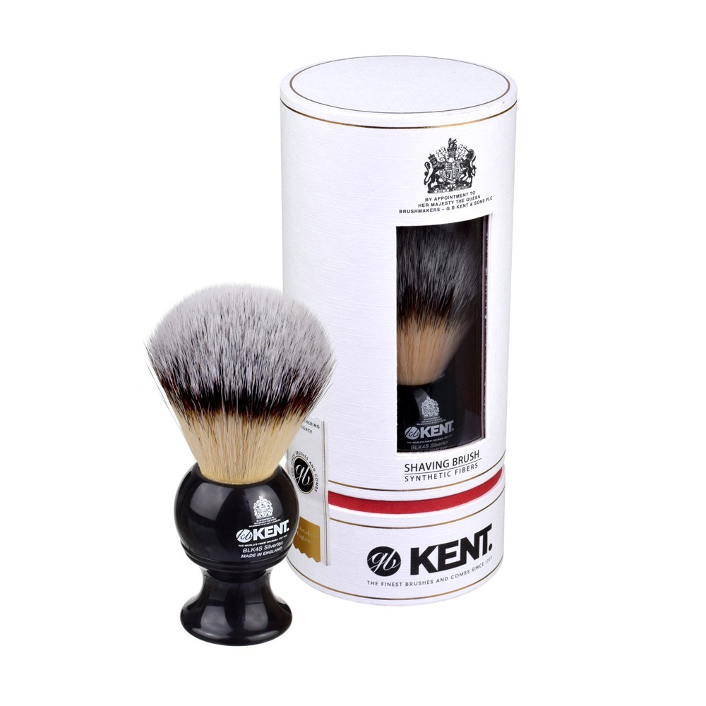 Kent BLK4S Medium Synthetic Black Shaving Brush