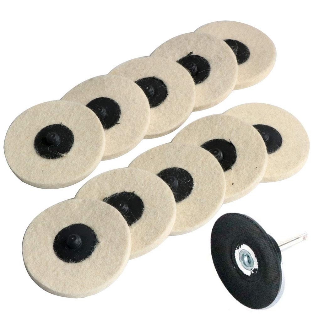3 inch 10pcs Sanding Pad Wool Felt Quick Change Disc Roll Lock Surface...