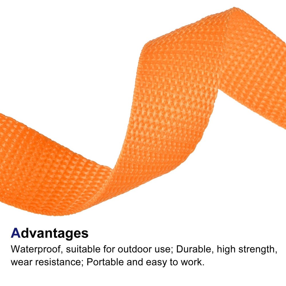 Lightweight Polypropylene Webbing Strap 1" 10 Yards Light Orange Strapping