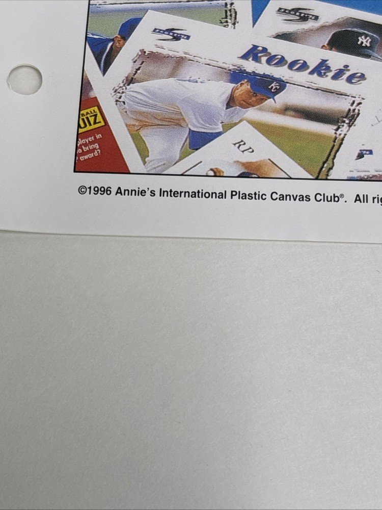 Baseball Card Keeper Annie's Attic Plastic Canvas Pattern Page