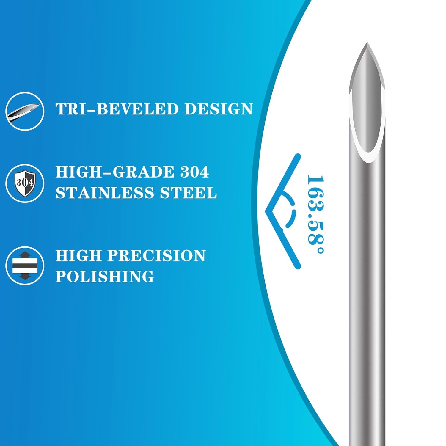 25 Gauge 1/2 inch Needle with Cap Luer Lock Industrial Accessories 25G-13MM