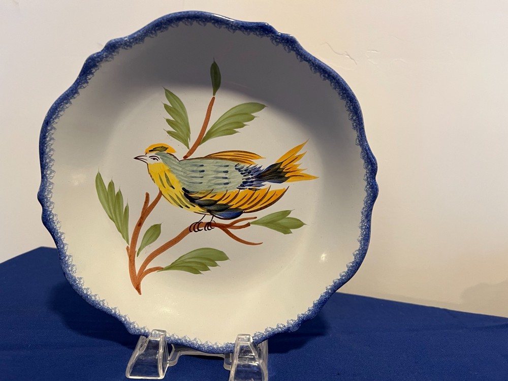 Quimper Pottery 4 Bird Plates 1935