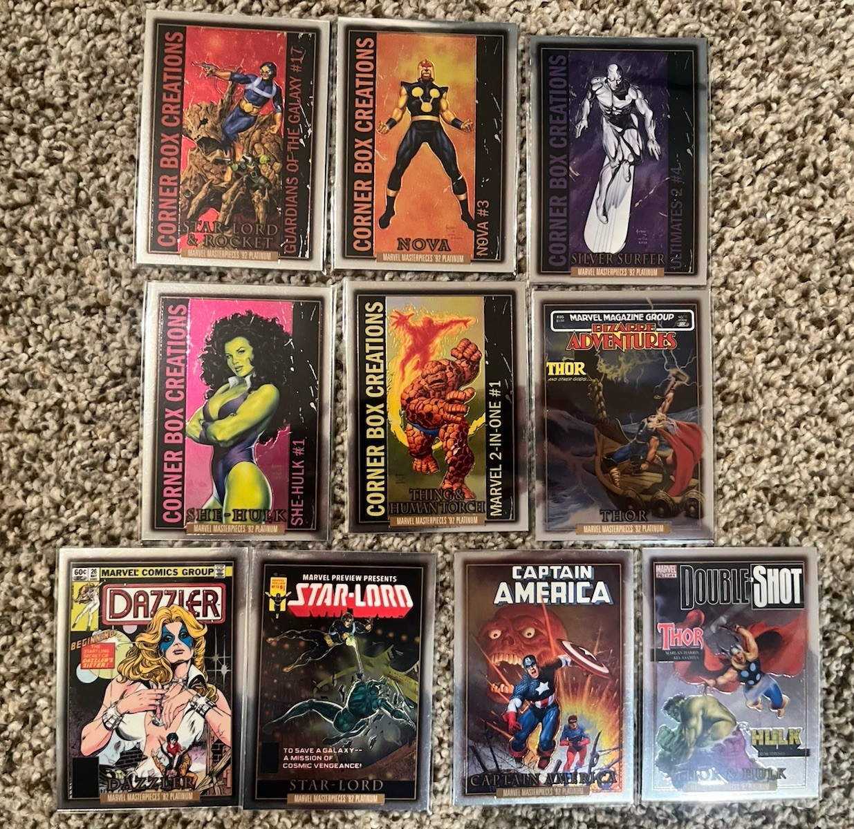 2024 Marvel Masterpieces '92 Platinum 100 Card Lot: Parallels, Inserts & Base