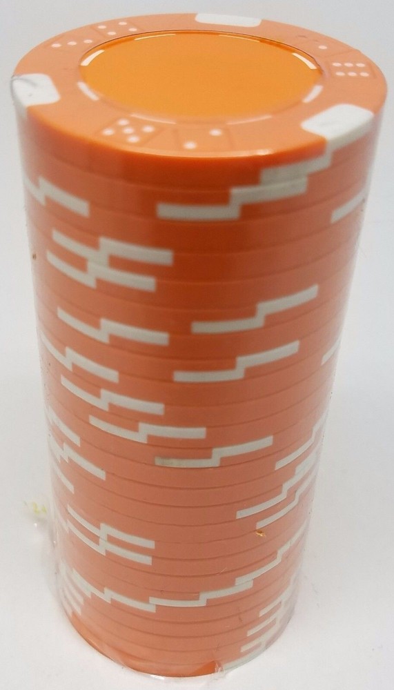 Poker Chips (25) Orange Double Dice Mold 11.5 gram Clay Composite