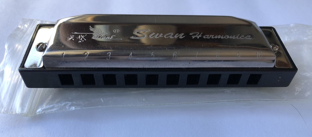 Swan Harmonica 10 Holes Silver