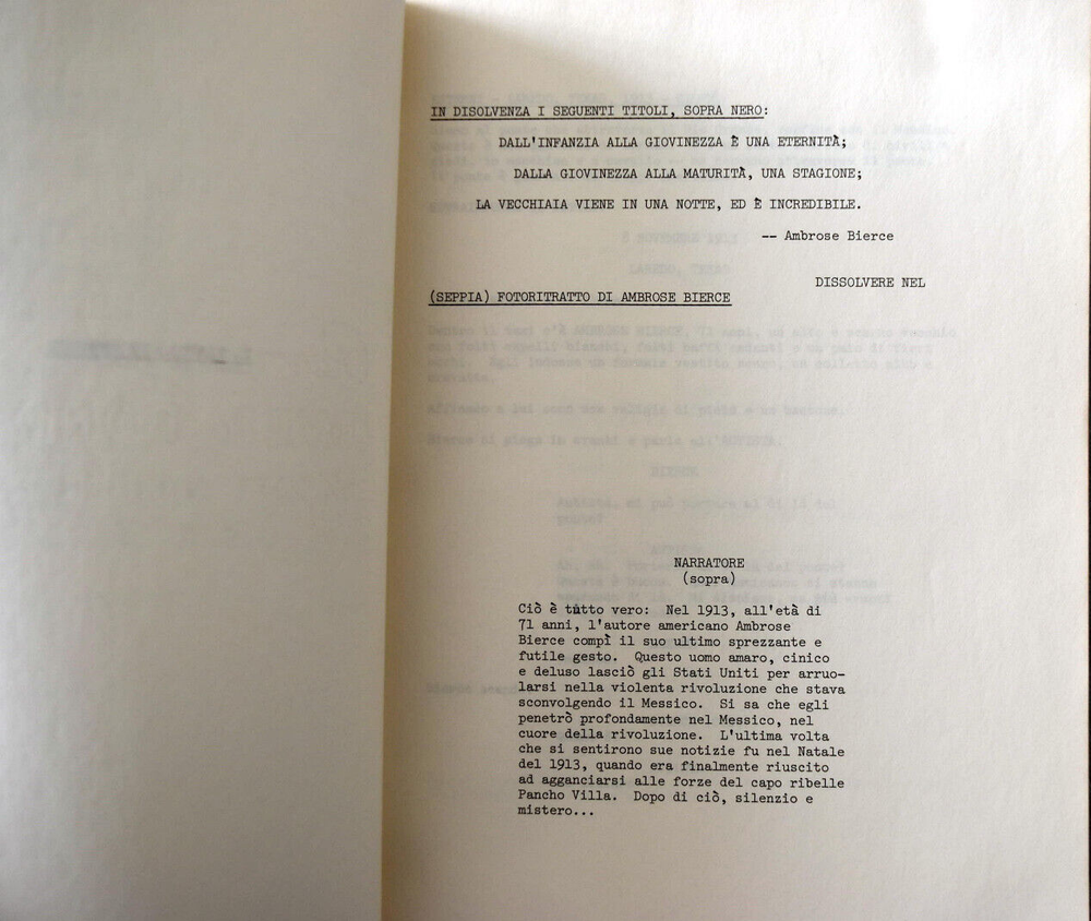 " IL Diavalo in Messico " Original Script Screenplay