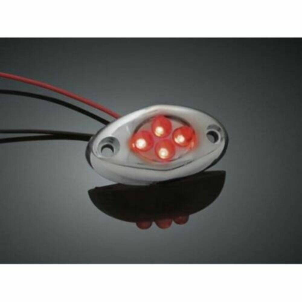 QTY 6 | Kuryakyn 4703 Four L.E.D. Accent Light Amber Red Chrome Harley 1.5in Eac