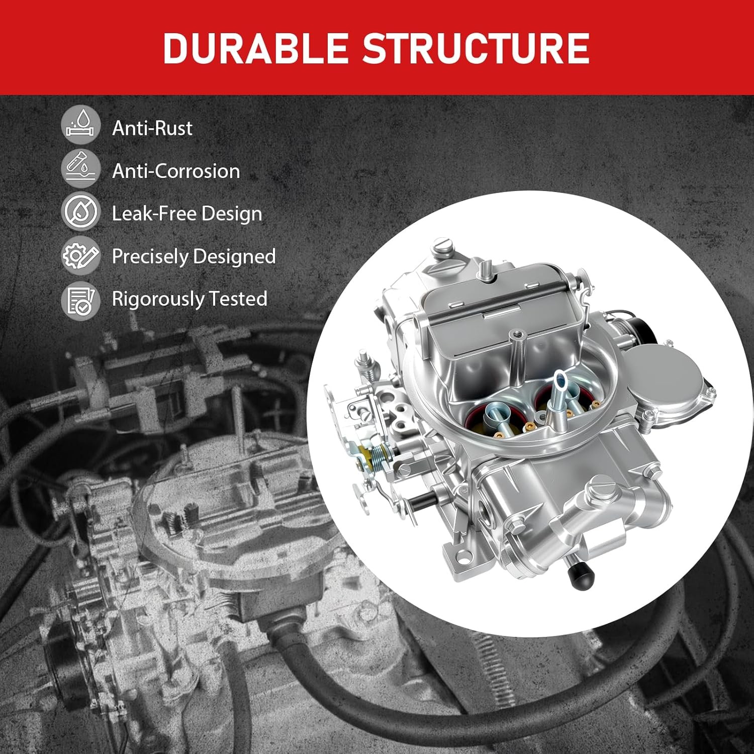 Carburetor For 0-80458SA Holley 4-Barrel Square Bore 600 CFM Electric Choke 4160