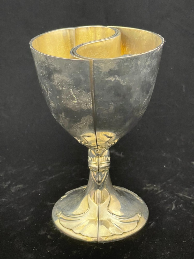 Silver Plated Heart Shape Wedding Double Toasting Chalice