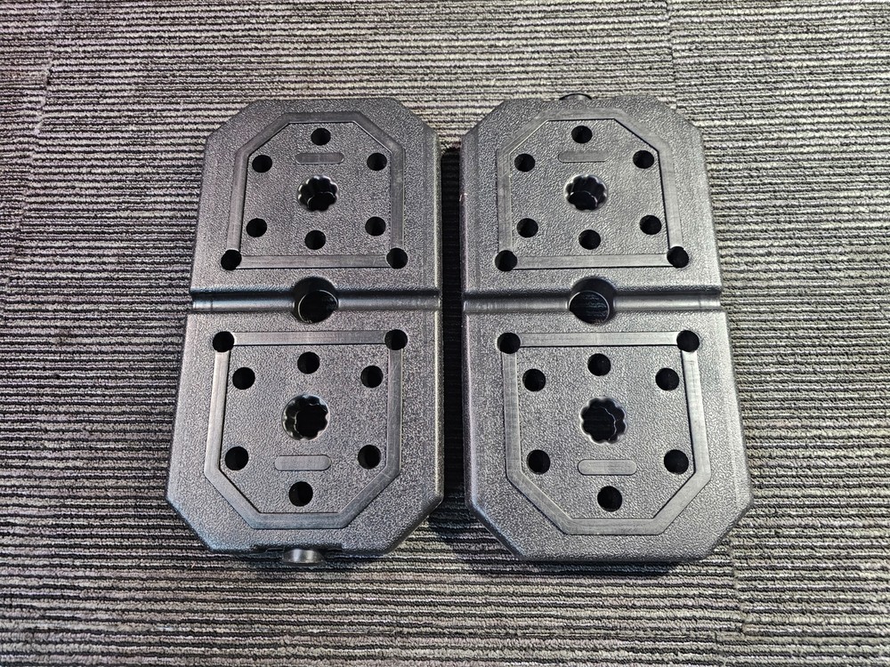 (QTY 2) Vinyl Rectangle Weight Plate 10 LBS EACH 14.5" x 7-3/4" Stackable, Black