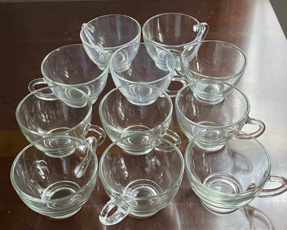 Set 11 Cups anchor hocking Clear Glass Punch Cups Replacement