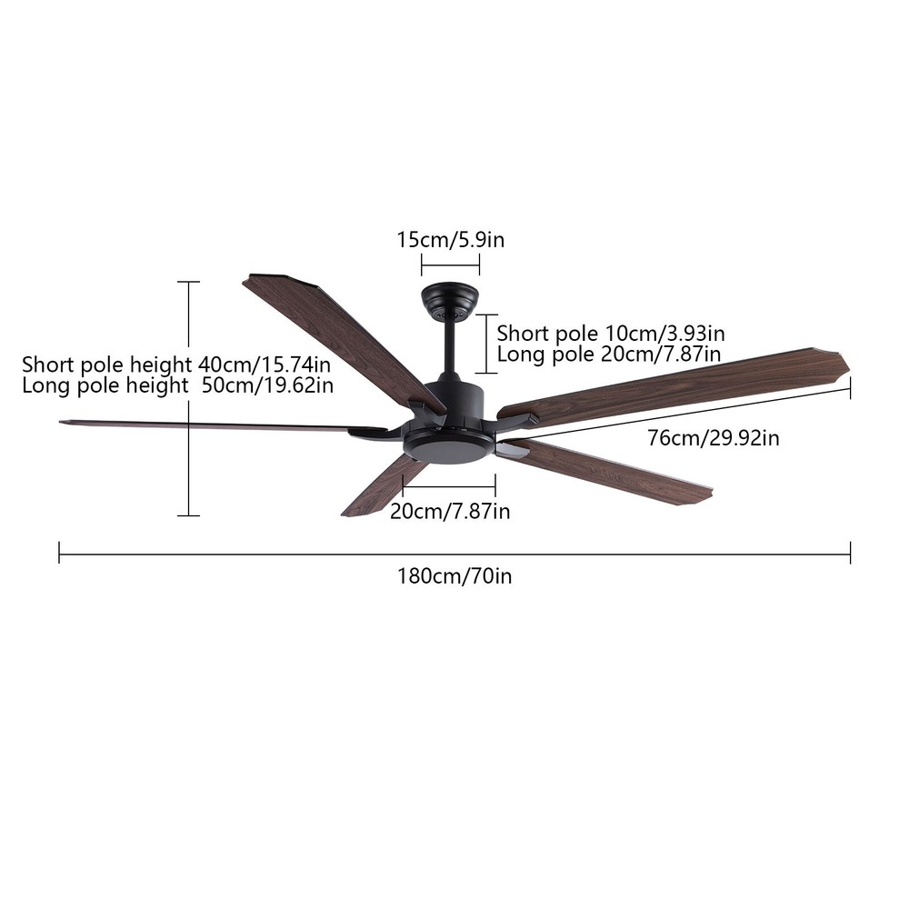 72 Inch Ceiling Fan, Ceiling Fan with Remote Control, Ceiling Fan