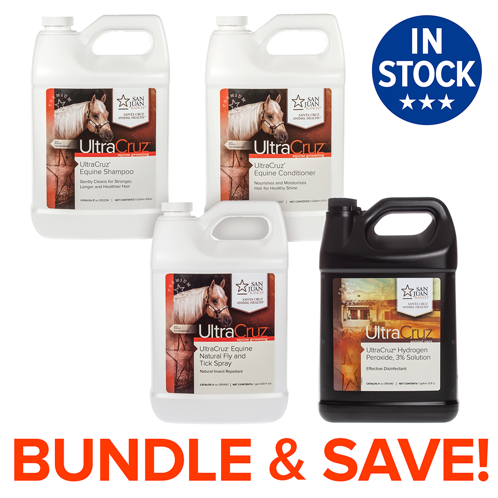 UltraCruz Equine Shampoo, Conditioner, Hydrogen Peroxide, Fly & Tick Spray