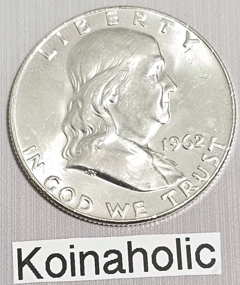1962 PD Franklin Half Dollars, BU Mint State 90% Silver From Freshly Opened Roll