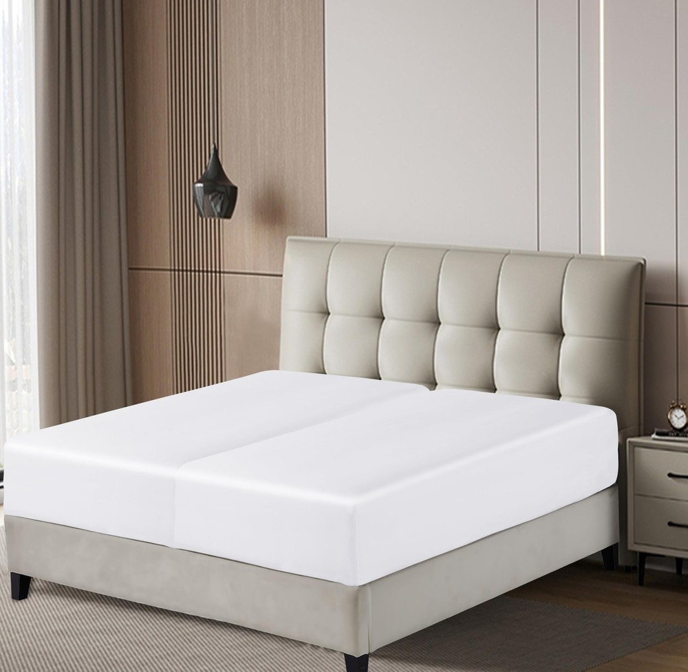 Fitted Sheet 1 Pack Split King Size Only Viscose Derived from Bamboo,400 Thre...