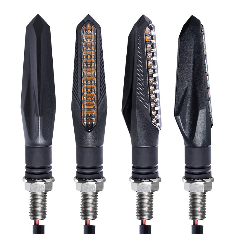 4X Sequential Flowing Motorcycle LED Turn Signal Blinker Light Indicator Amber