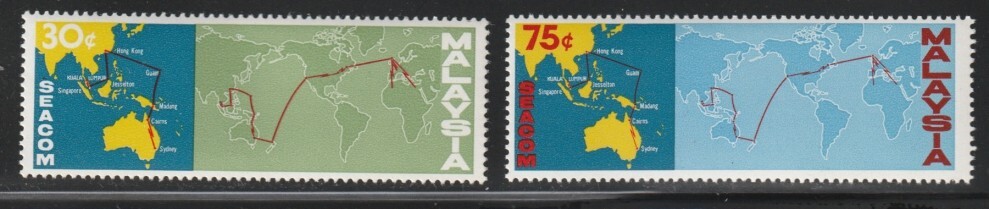 Malaysia   1957   Sc # 42-43   Map   MNH   OG