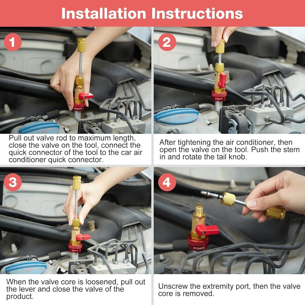 US-FREESHIP Valve Core Quick Remover Installer Tool Set, High Low Pressure