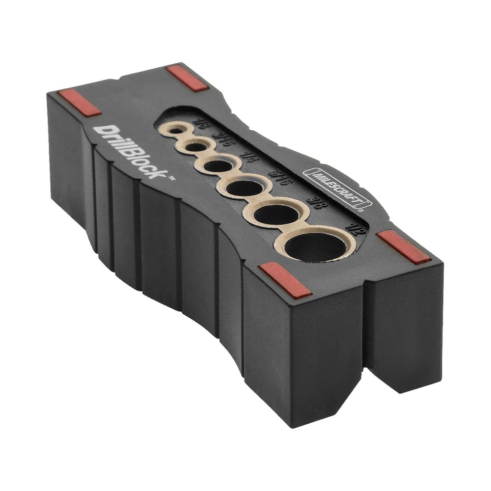 Portable Drilling Guide with 6 Hardened Drill Guides for Carpentry Projects