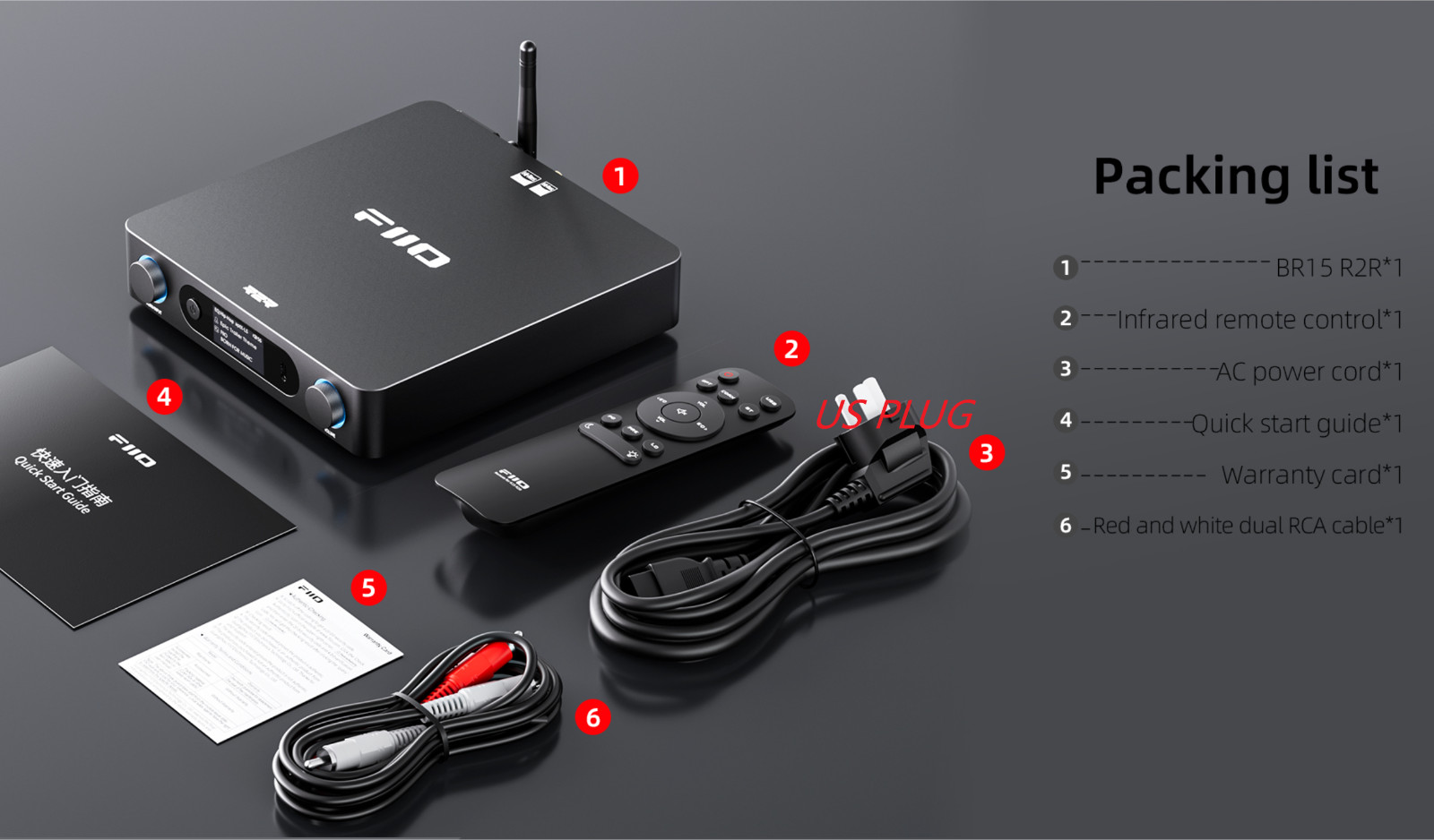 FiiO BR15 R2R High-Resolution Bluetooth 6.0 Audio Receiver with QCC5181 (Black)