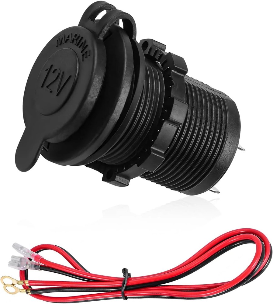 12V Car Cigarette Lighter Socket, Waterproof Plug Power Outlet Replacement, US
