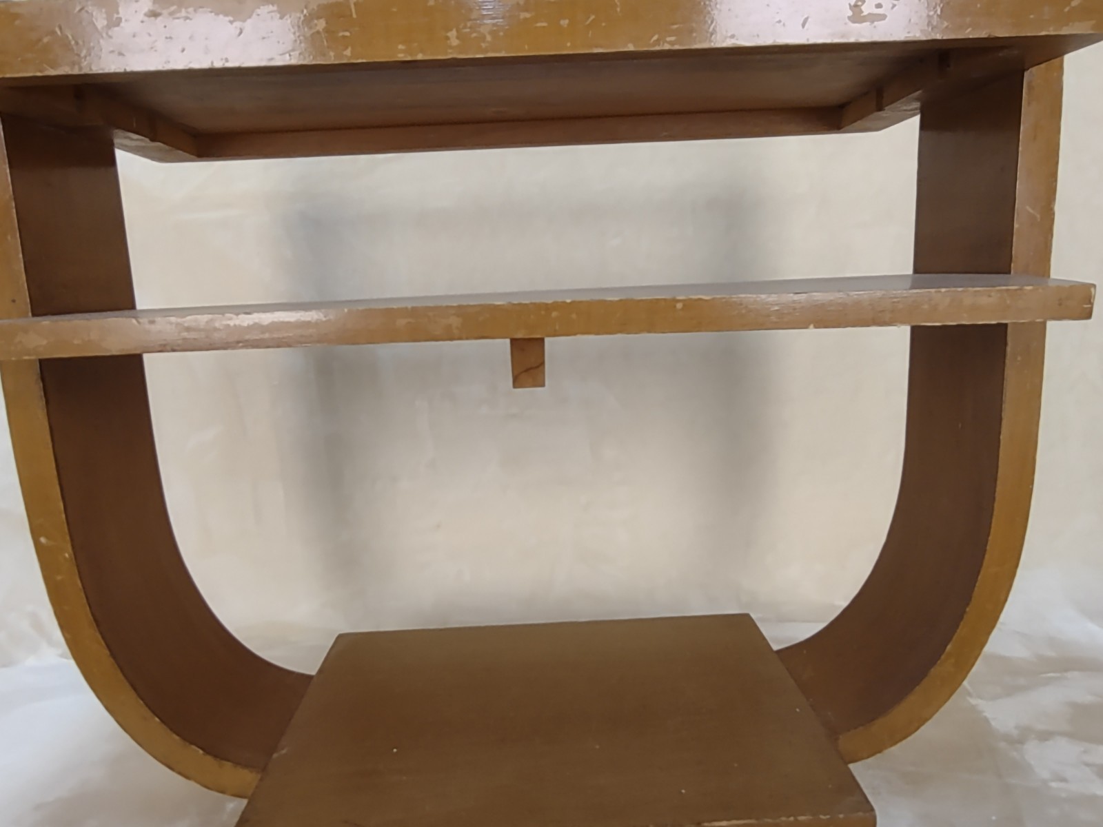 Gilbert Rohde Brown Saltman Style Art Deco Wood Table 1947? FOR RESTORATION