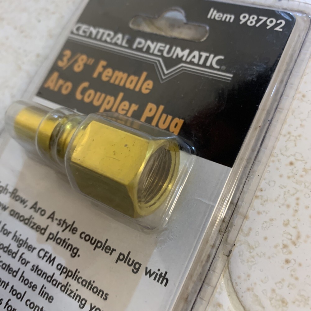 Central Pheumatic 3/8" Female Aro Coupler Plug - NEW