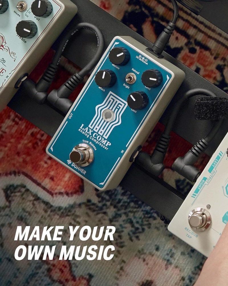 6 Pack 6 Inch Guitar Patch Cable Donner 1/4" Right Angle Effect Pedal Wire