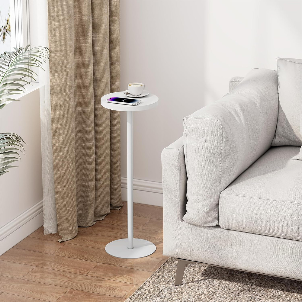 Tall round Side Table, Small End Table, beside Table, Drink Table, Pedestal Side