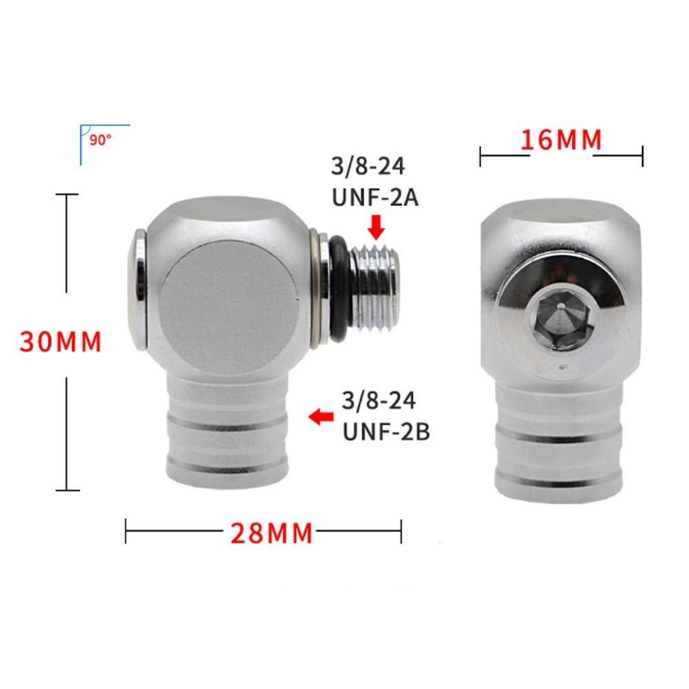 Diving Low Pressure Hose Adapter Connector 3/8 24inch Thread Specification