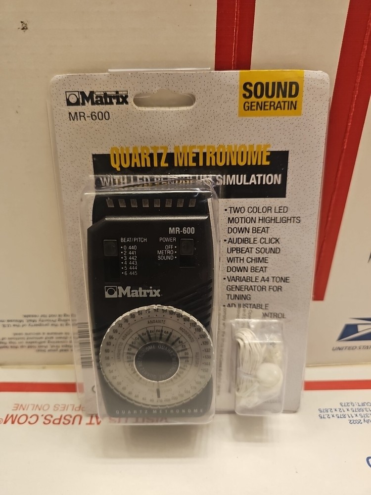 Matrix Quartz Metronome 6 beat settings MR-600 with LED Pendulum Simulation