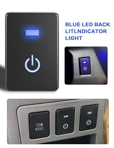 12V Blue LED Push Button Switch Waterproof Toggle with 4-Wire Connector Kit