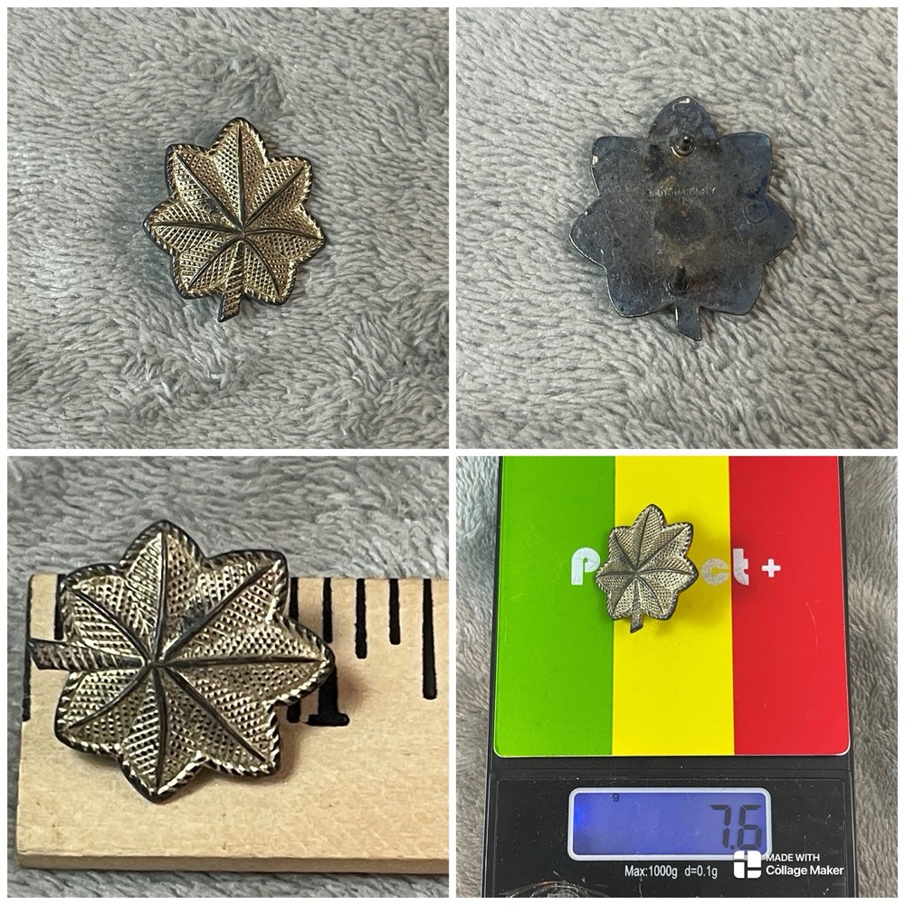 Sterling Silver  Lieutenant Colonel Rank 2 Pronged Insignia Pin !!