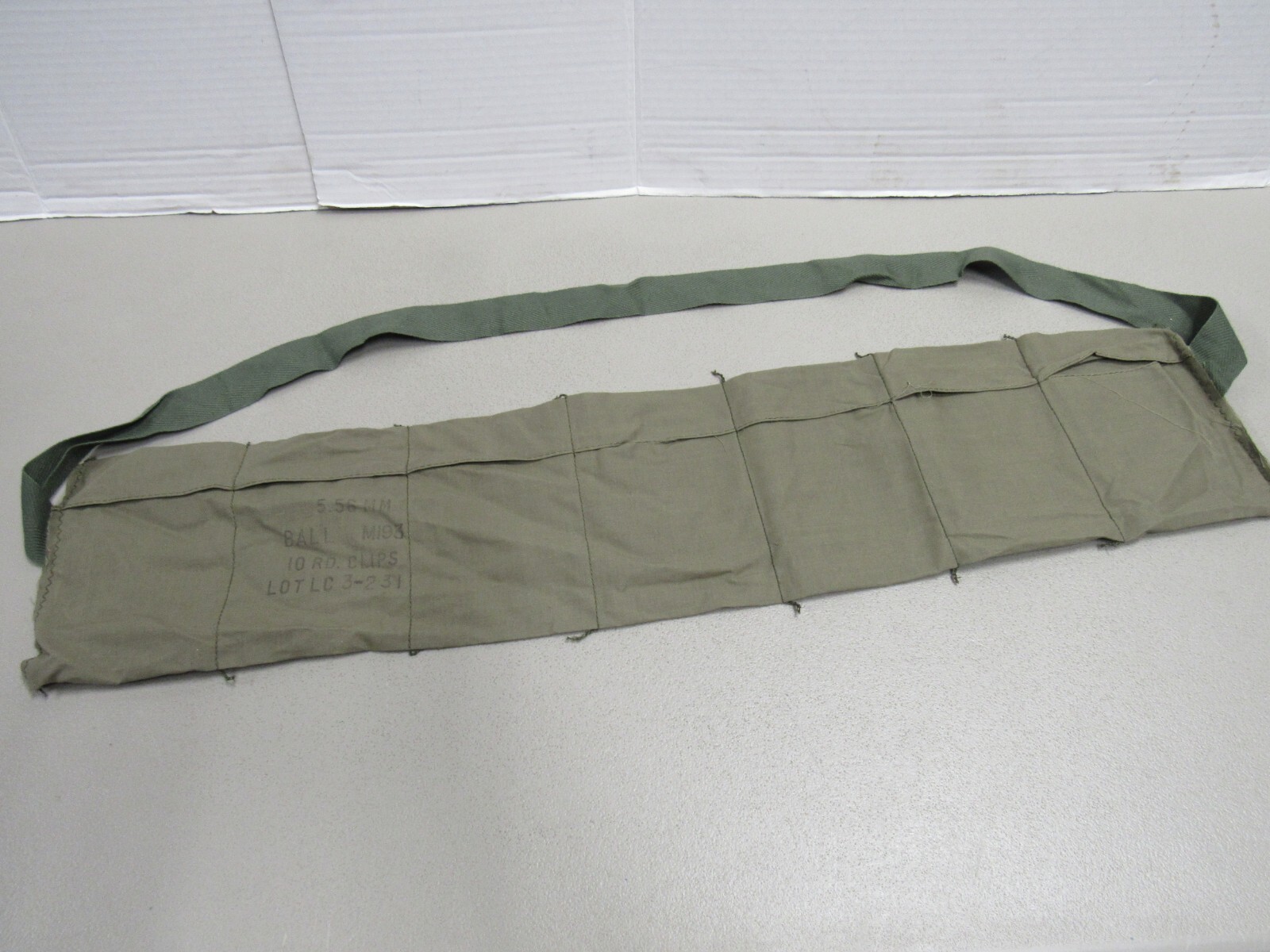 US VIETNAM ERA 7 POCKET AMMO BANDOLIER 1974 DATED UNISSUED US ARMY USMC 223