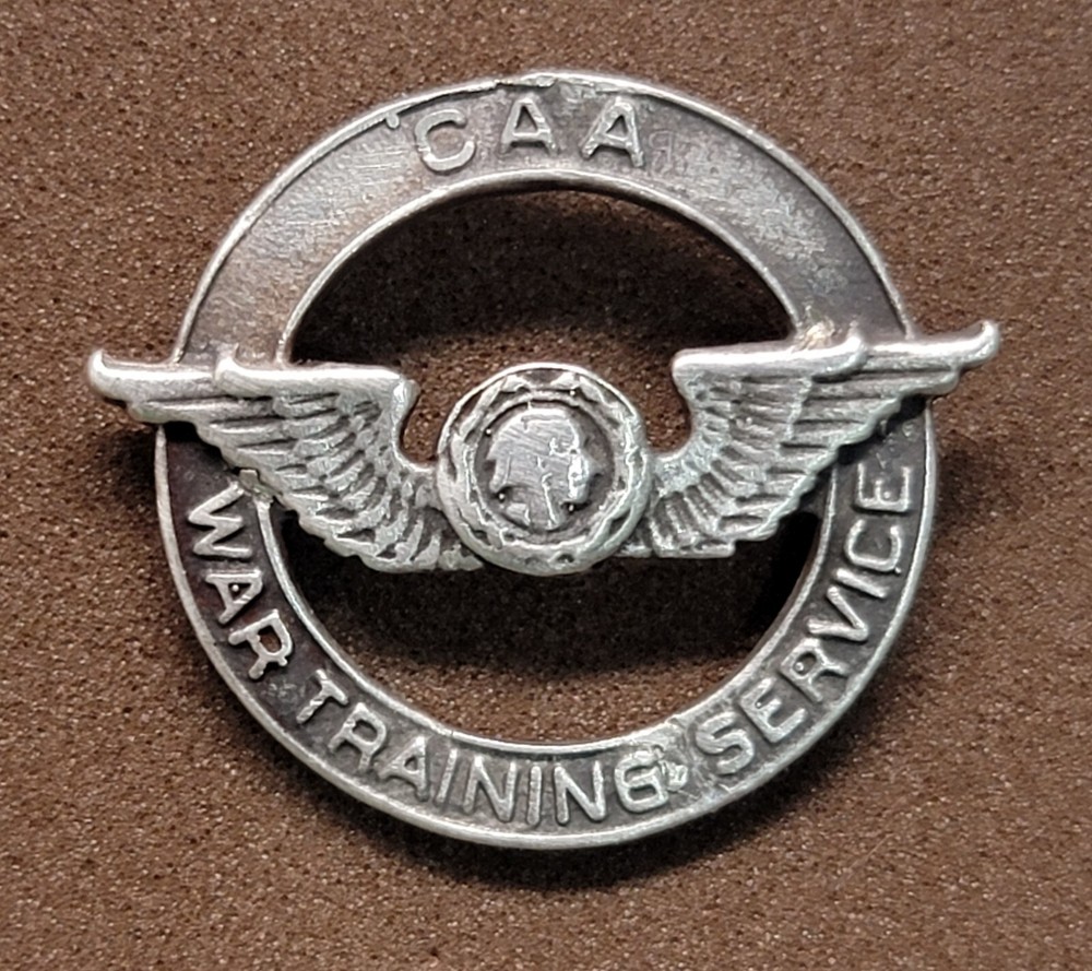 CAA War Training Badge WW II. Sterling Silver. Original.