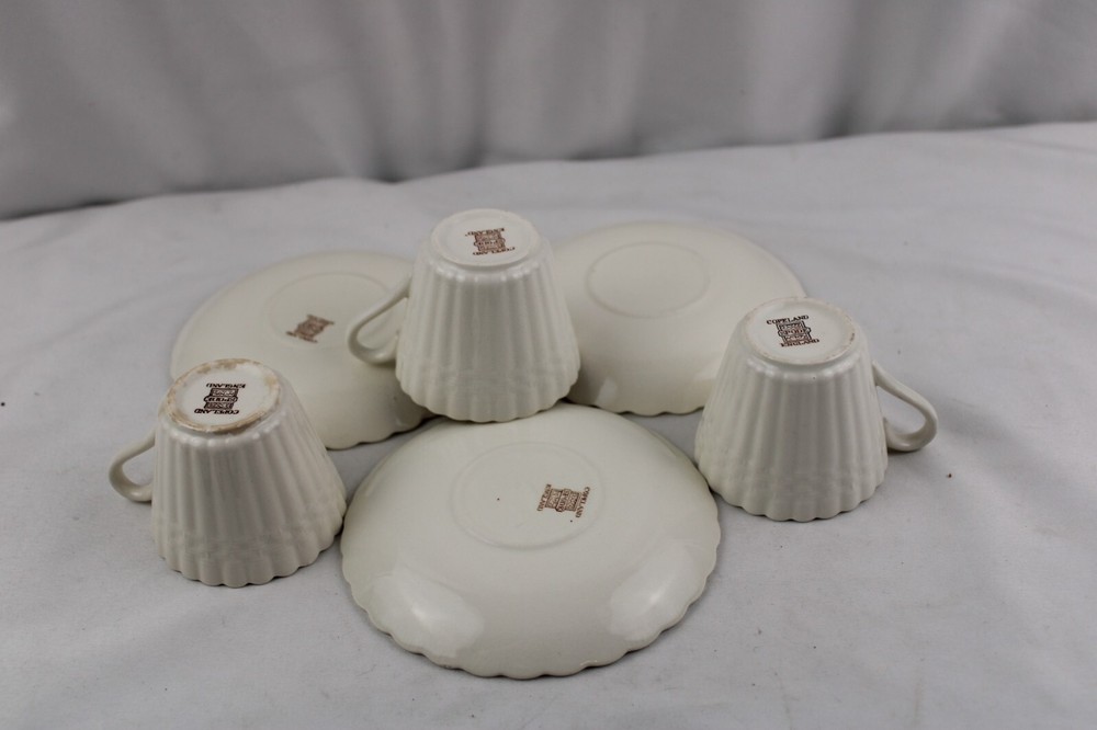 Spode Wicker Cream Colored Set 3 Demitasse Cups Saucers