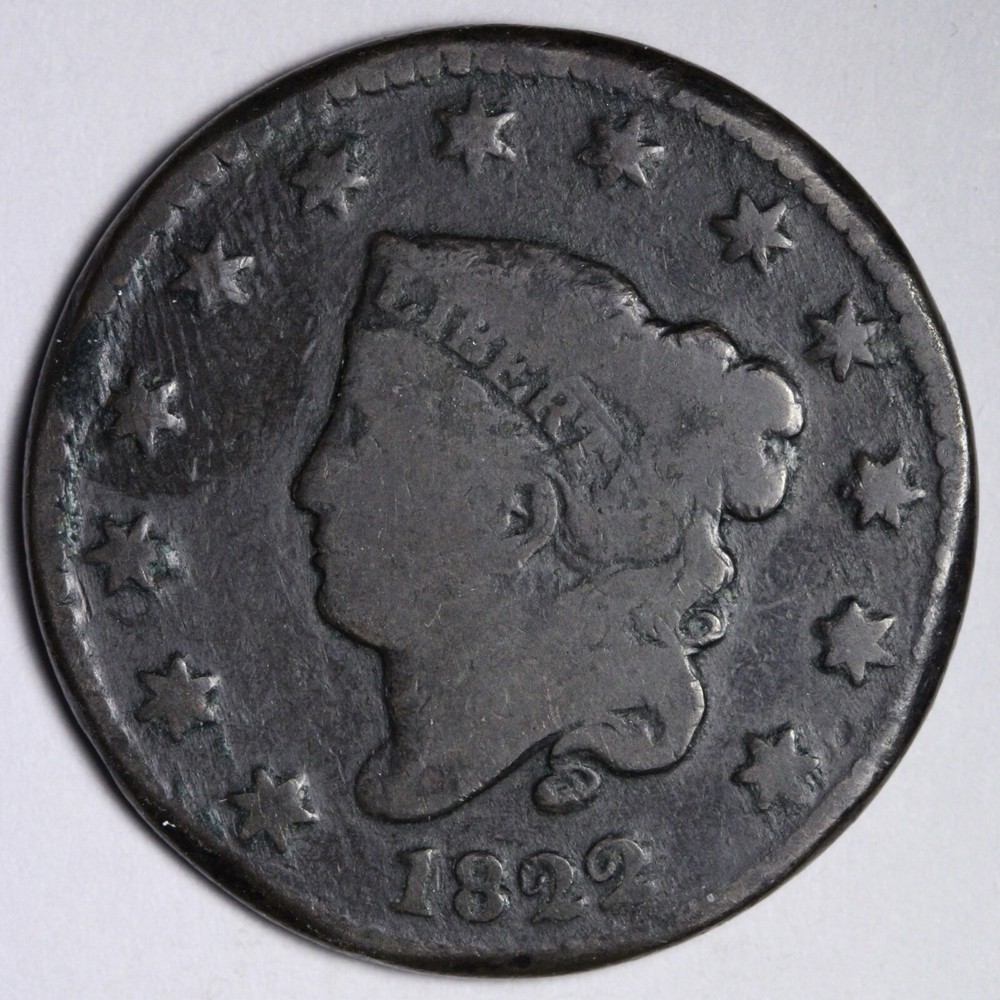 1822 Coronet Head Large Cent VG E109 ACN