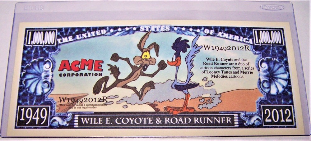 Road Runner Million Dollar Novelty Banknote as pictured.