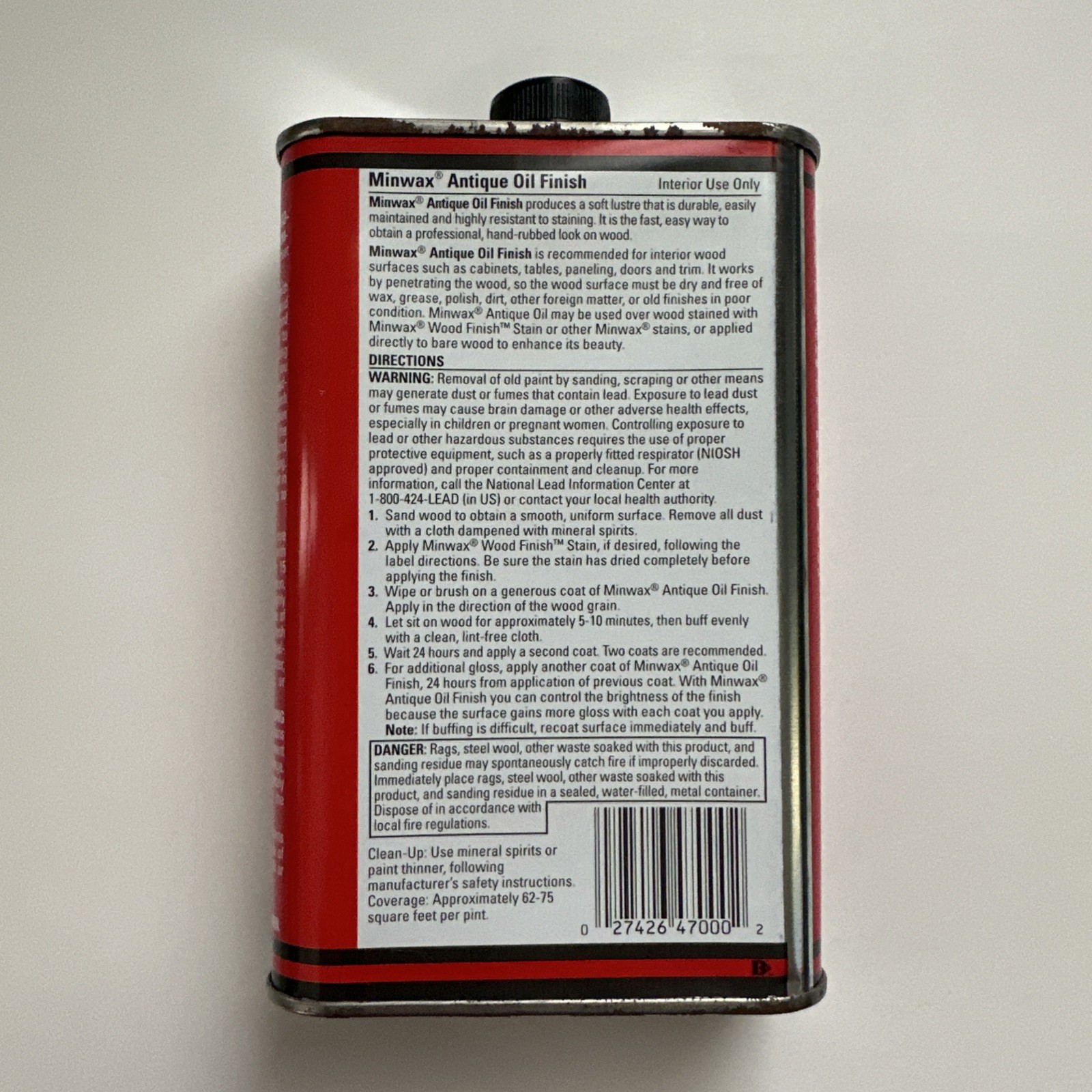 (1) Minwax Antique Oil Finish Hard Finish Soft Lustre Wood 16 oz