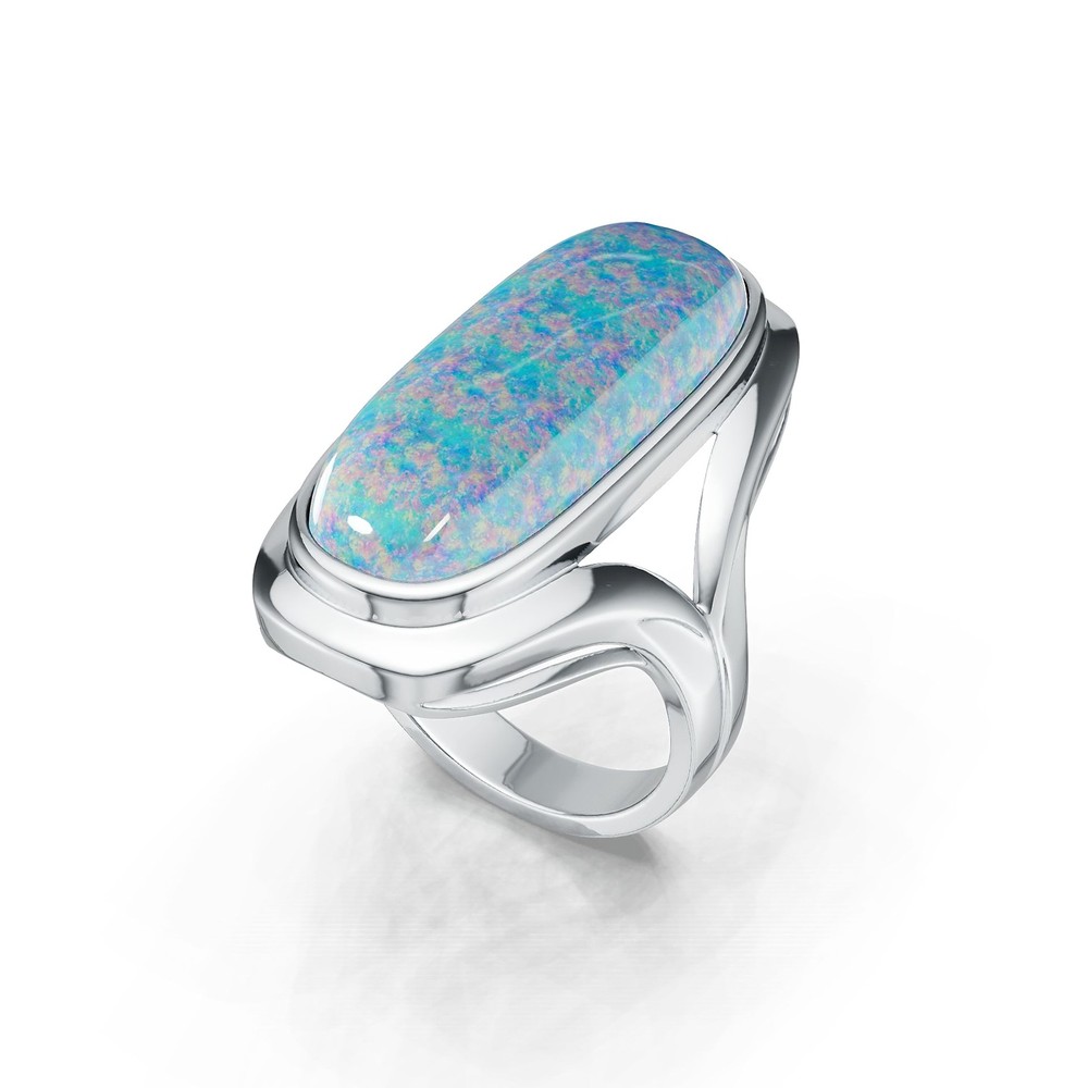 Sterling Silver Semi Mount Ring Setting Oval OV 25X10.3mm Cabochon