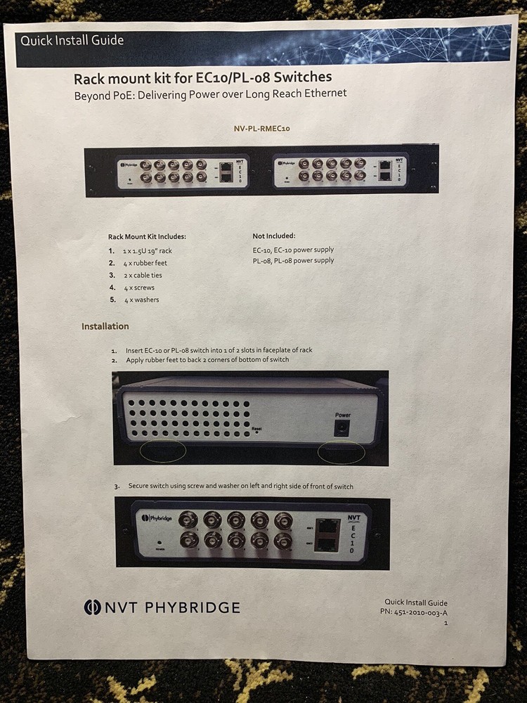 NVT Phybridge, NV-PL-RMEC10 Rack Mount, 2RU