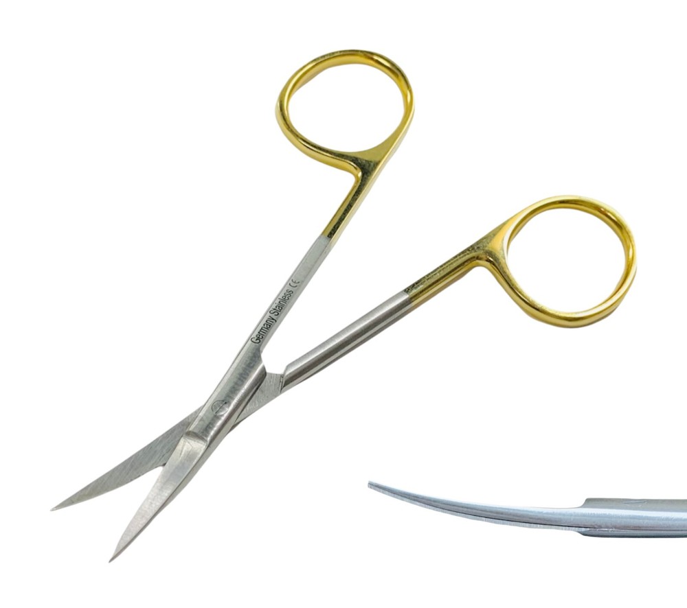 Iris Micro Scissors Curved Sharp/Sharp 4.5" Operating German Stainless CE